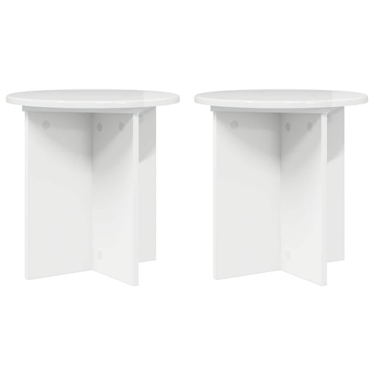 vidaXL Βάση φυτών 2 pcs Γυαλιστερό Λευκό 40 x 40 x 40 cm