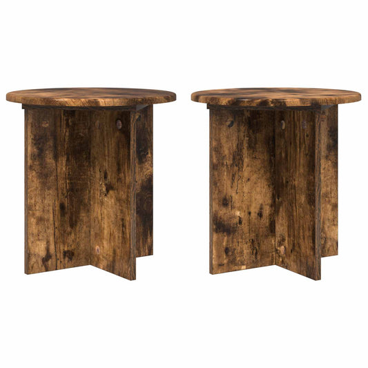 vidaXL Βάση φυτών 2 pcs Καπνισμένο Ξύλο Δρυός 40 x 40 x 40 cm