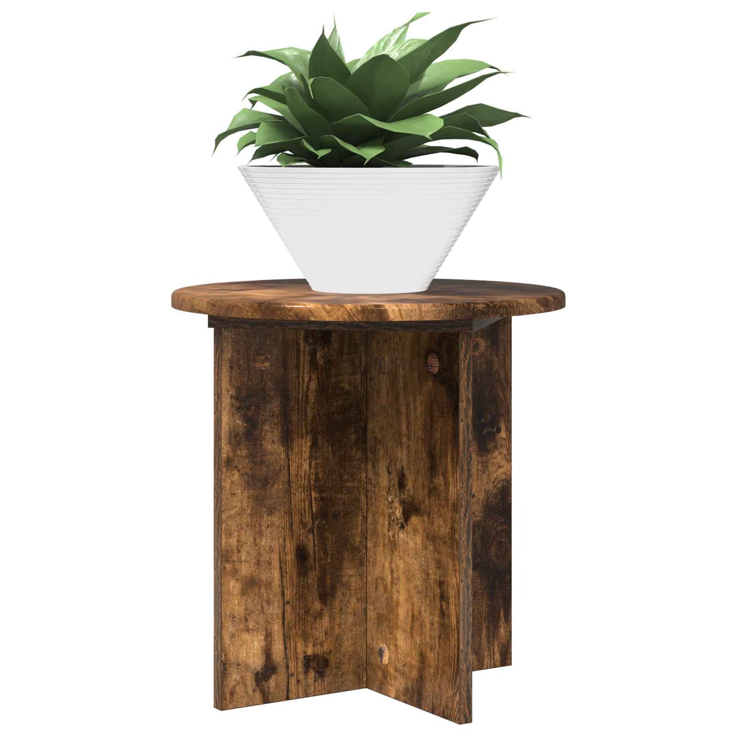 vidaXL Βάση φυτών 2 pcs Καπνισμένο Ξύλο Δρυός 40 x 40 x 40 cm