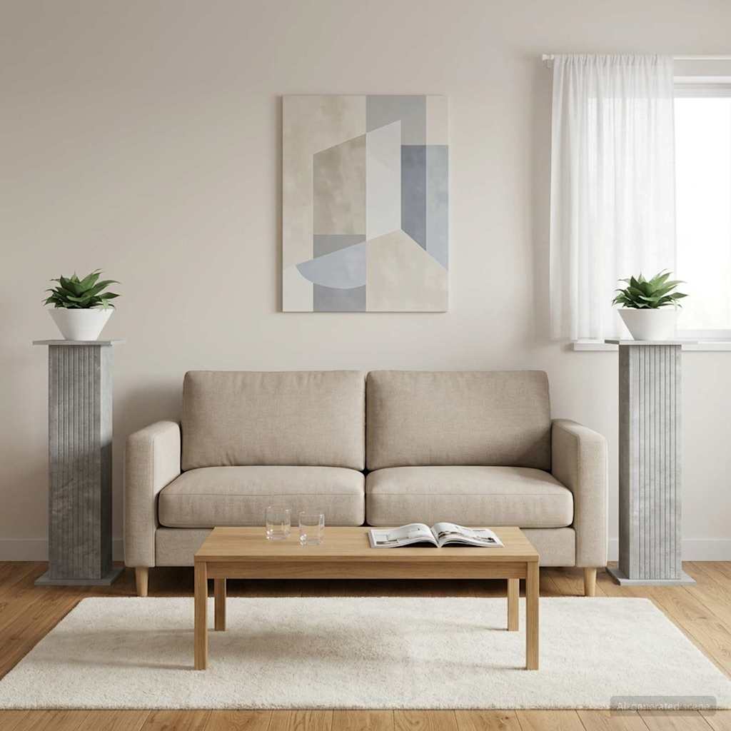 vidaXL Βάση φυτών 2 τμχ. Γκρι Σκυροδέματος 30,5 x 30 x 100,5 εκ