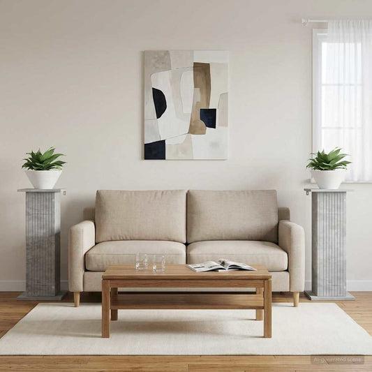 vidaXL Βάση φυτών 2 pcs Γκρι Σκυροδέματος 30,5 x 30 x 80,5 εκ
