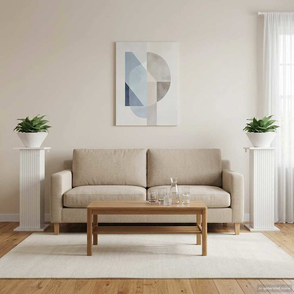 vidaXL Βάση φυτών 2 pcs Γυαλιστερό Λευκό 30,5 x 30 x 80,5 εκ