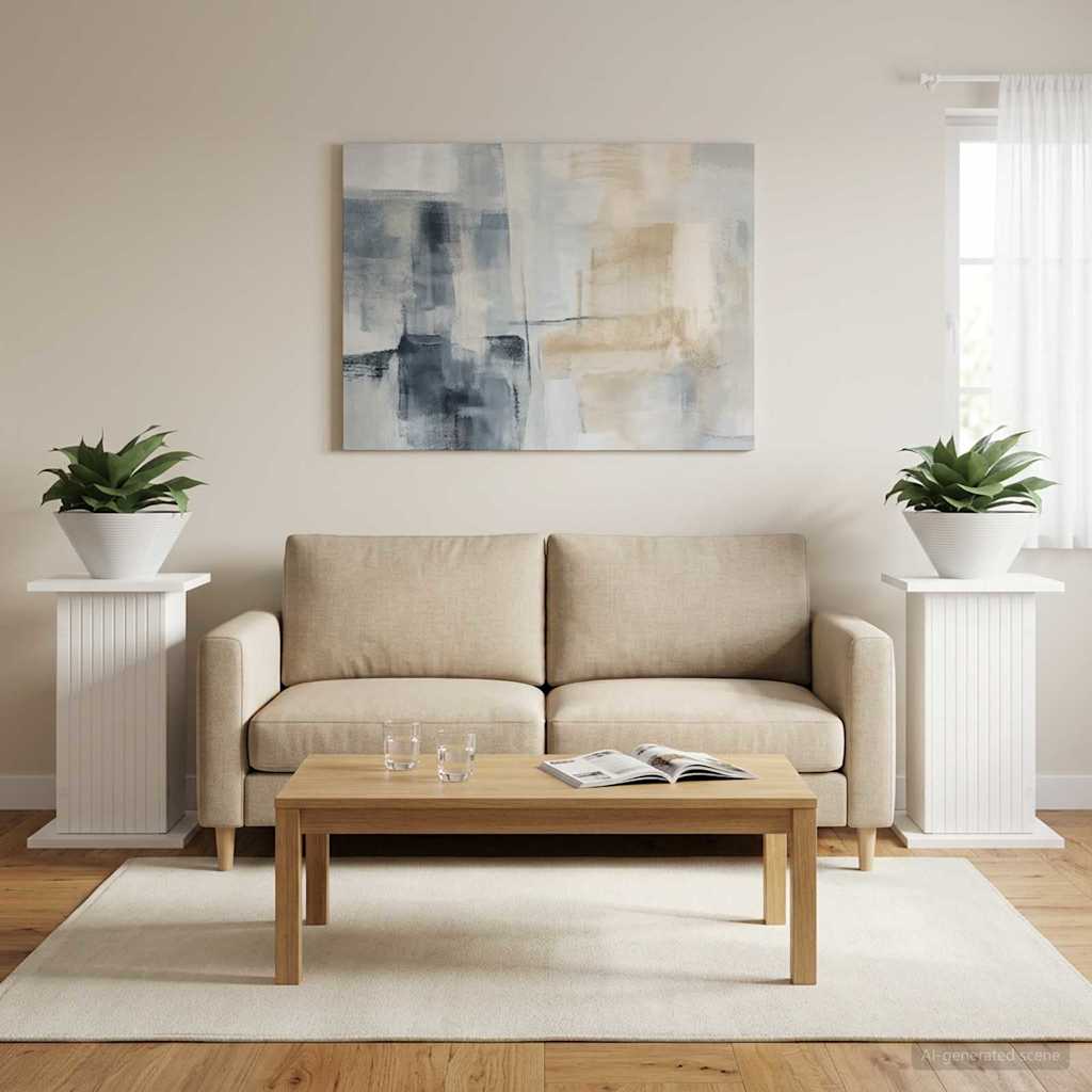 vidaXL Βάση φυτών 2 pcs Λευκό 30,5 x 30 x 43 εκ Επεξεργασμένο Ξύλο