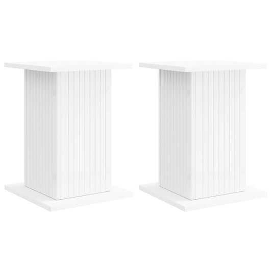 vidaXL Βάση φυτών 2 pcs Λευκό 30,5 x 30 x 43 εκ Επεξεργασμένο Ξύλο