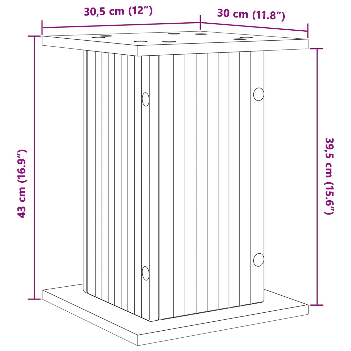vidaXL Βάση φυτών 2 pcs Λευκό 30,5 x 30 x 43 εκ Επεξεργασμένο Ξύλο