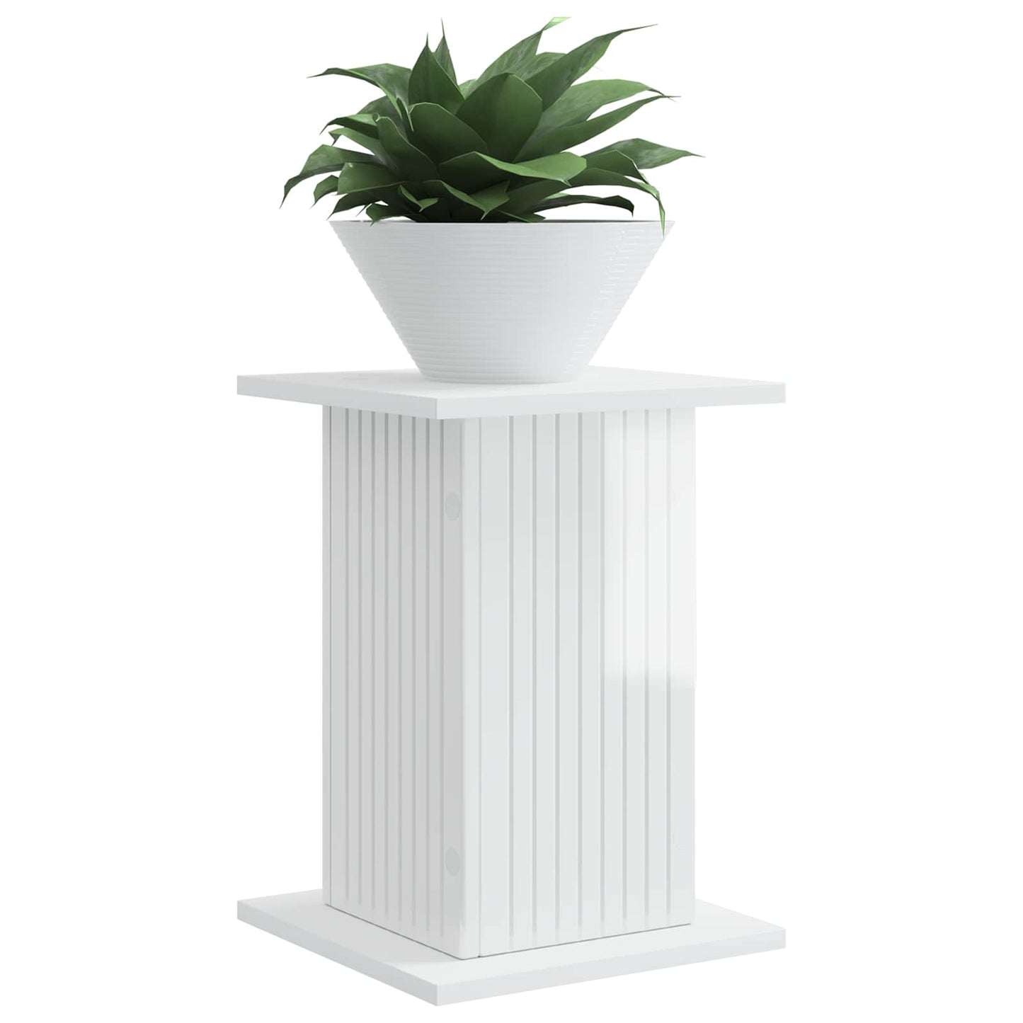 vidaXL Βάση φυτών 2 pcs Γυαλιστερό Λευκό 30,5 x 30 x 43 εκ