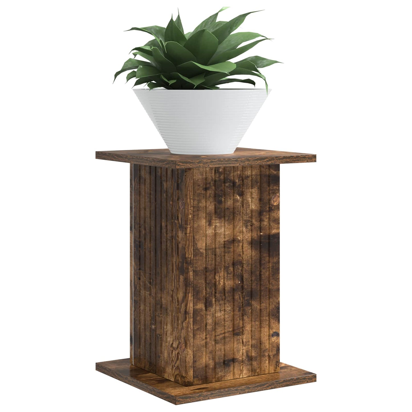vidaXL Βάση φυτών 2 pcs Καπνισμένο Ξύλο Δρυός 30,5 x 30 x 43 εκ