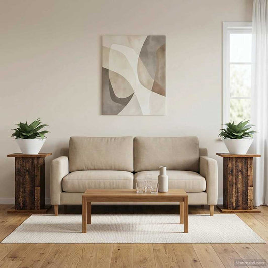 vidaXL Βάση φυτών 2 pcs Παλαιωμένο ξύλο 30,5 x 30 x 43 εκ