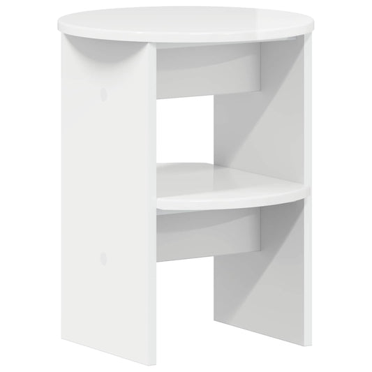 vidaXL Βοηθητικό ντουλάπι Υψηλής Στιλπνότητας Λευκό Ø40 x 50 εκ