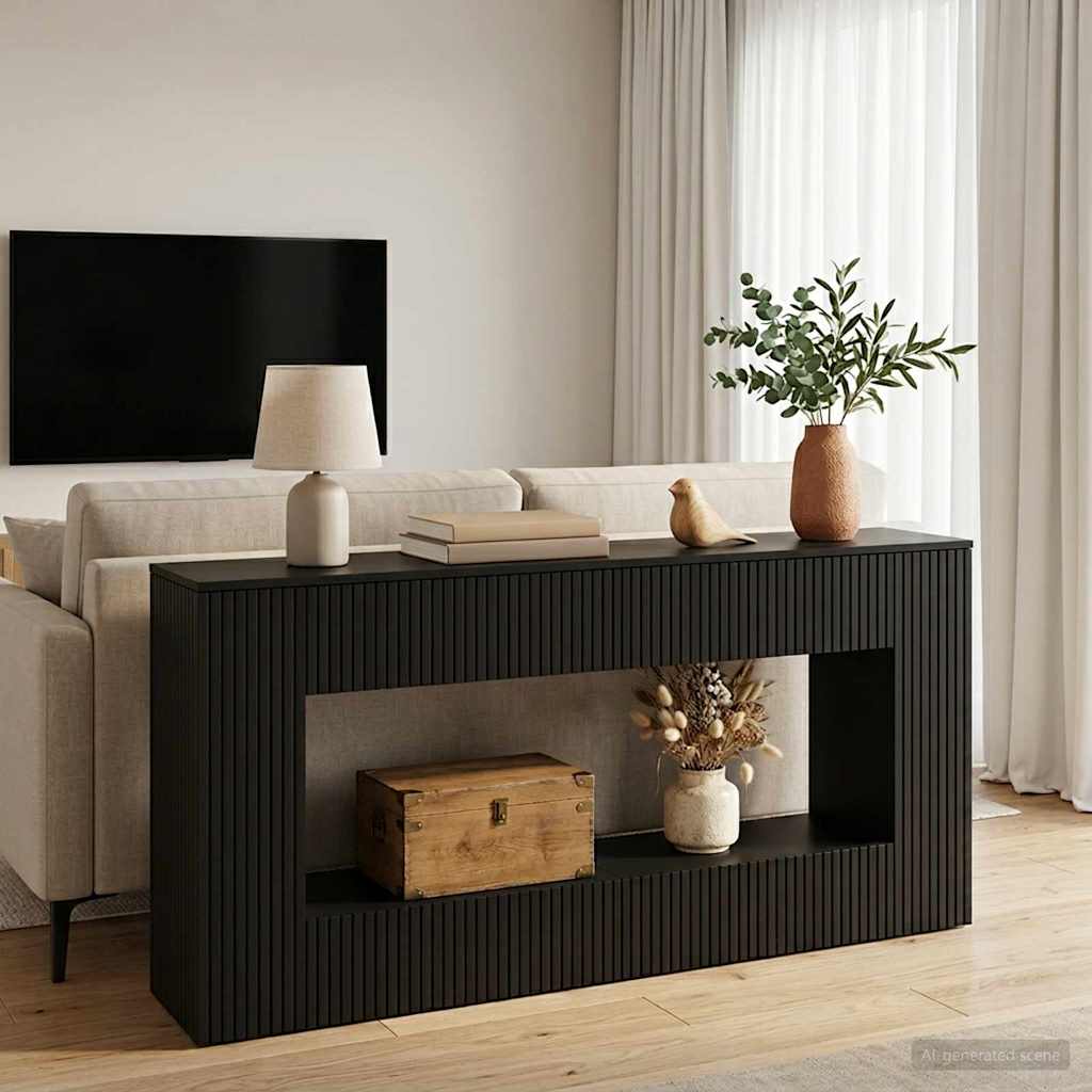 vidaXL Τραπέζι κονσόλας Μαύρο 155 x 29 x 74 εκ.