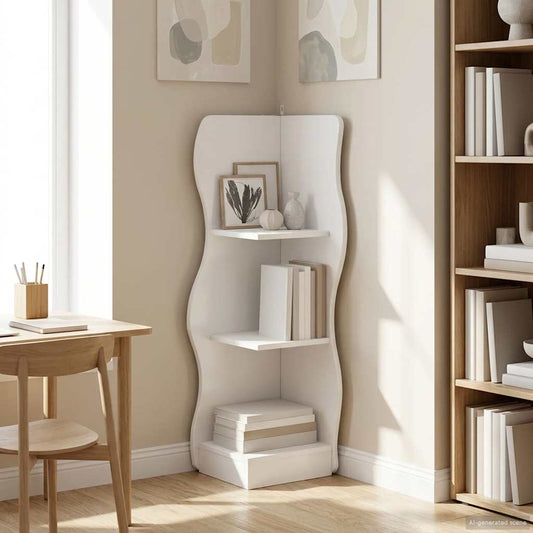 vidaXL Γωνιακό ράφι Λευκό 34 x 33 x 102 εκ Επεξεργασμένο Ξύλο