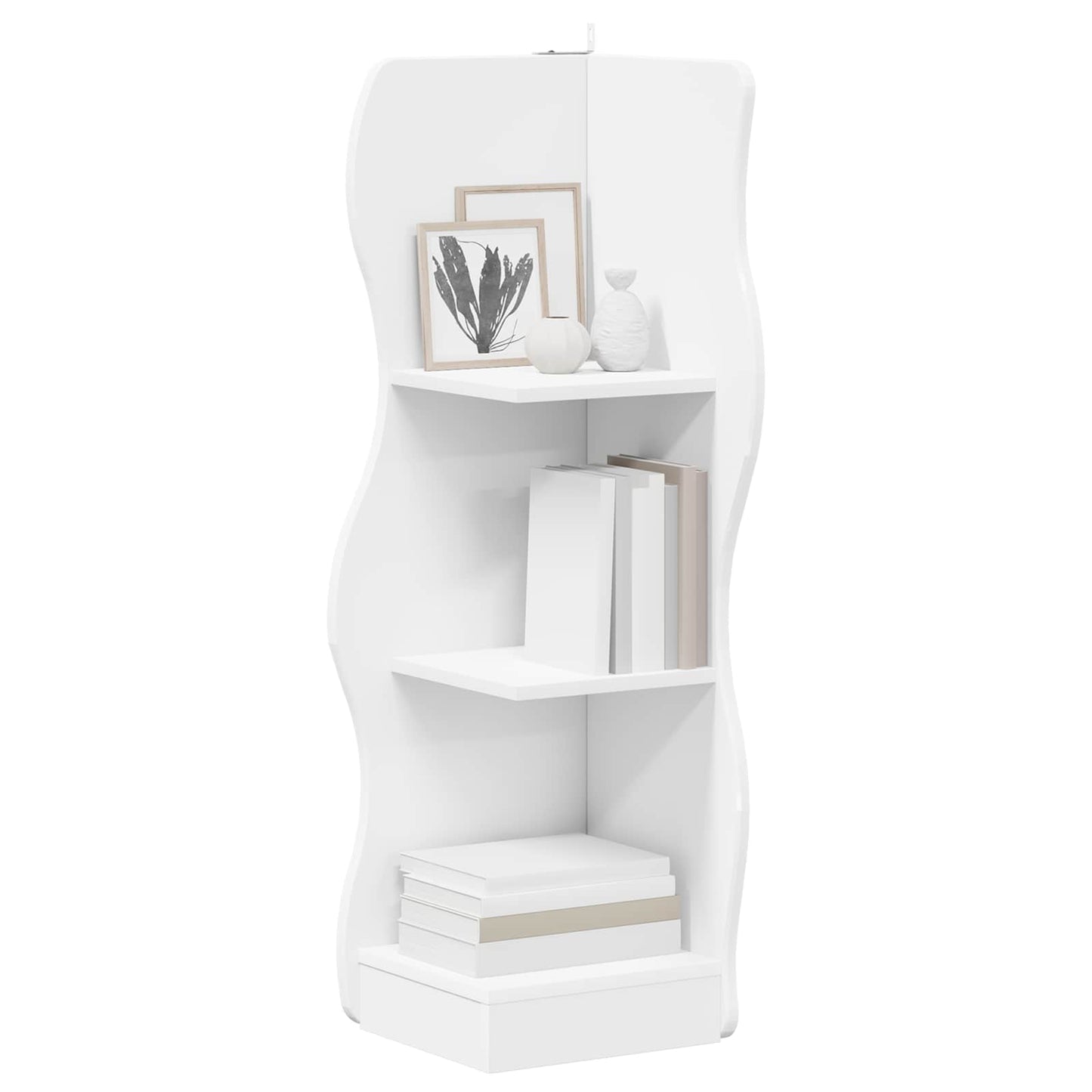 vidaXL Γωνιακό ράφι Λευκό 34 x 33 x 102 εκ Επεξεργασμένο Ξύλο