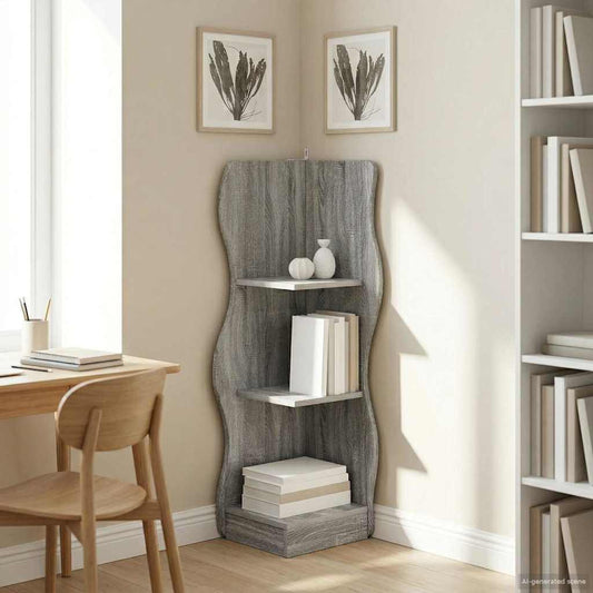 vidaXL Γωνιακό ράφι Γκρι Sonoma 34 x 33 x 102 εκ Επεξεργασμένο Ξύλο