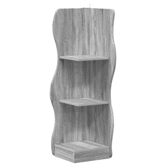 vidaXL Γωνιακό ράφι Γκρι Sonoma 34 x 33 x 102 εκ Επεξεργασμένο Ξύλο