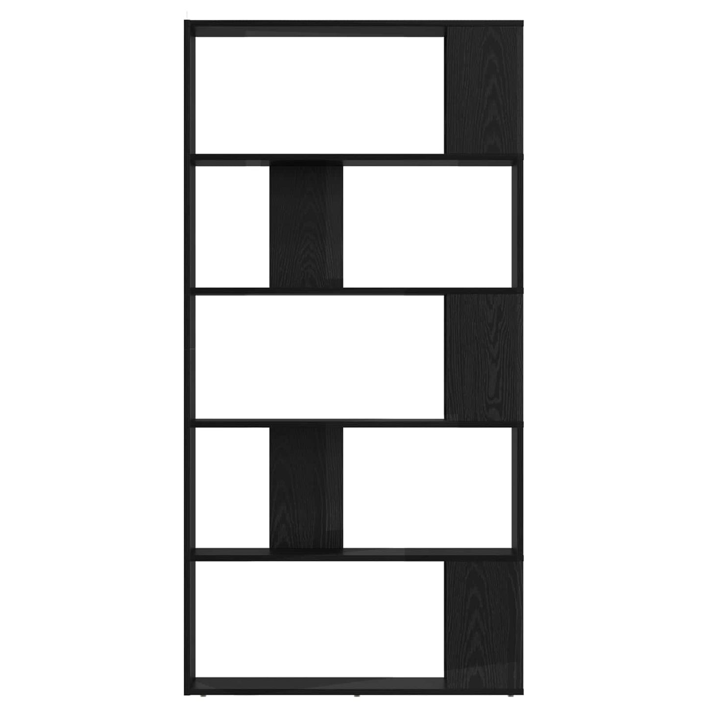 vidaXL Βιβλιοθήκη Μαύρη Οξυά 80 x 24 x 159 εκ Επεξεργασμένο ξύλο