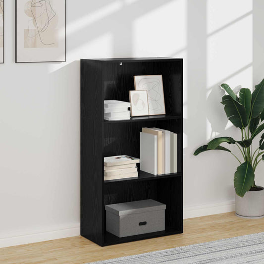 vidaXL Ράφι Βιβλίων Μαύρη Οξυά 60 x 30 x 76.5 εκ Επεξεργασμένο ξύλο