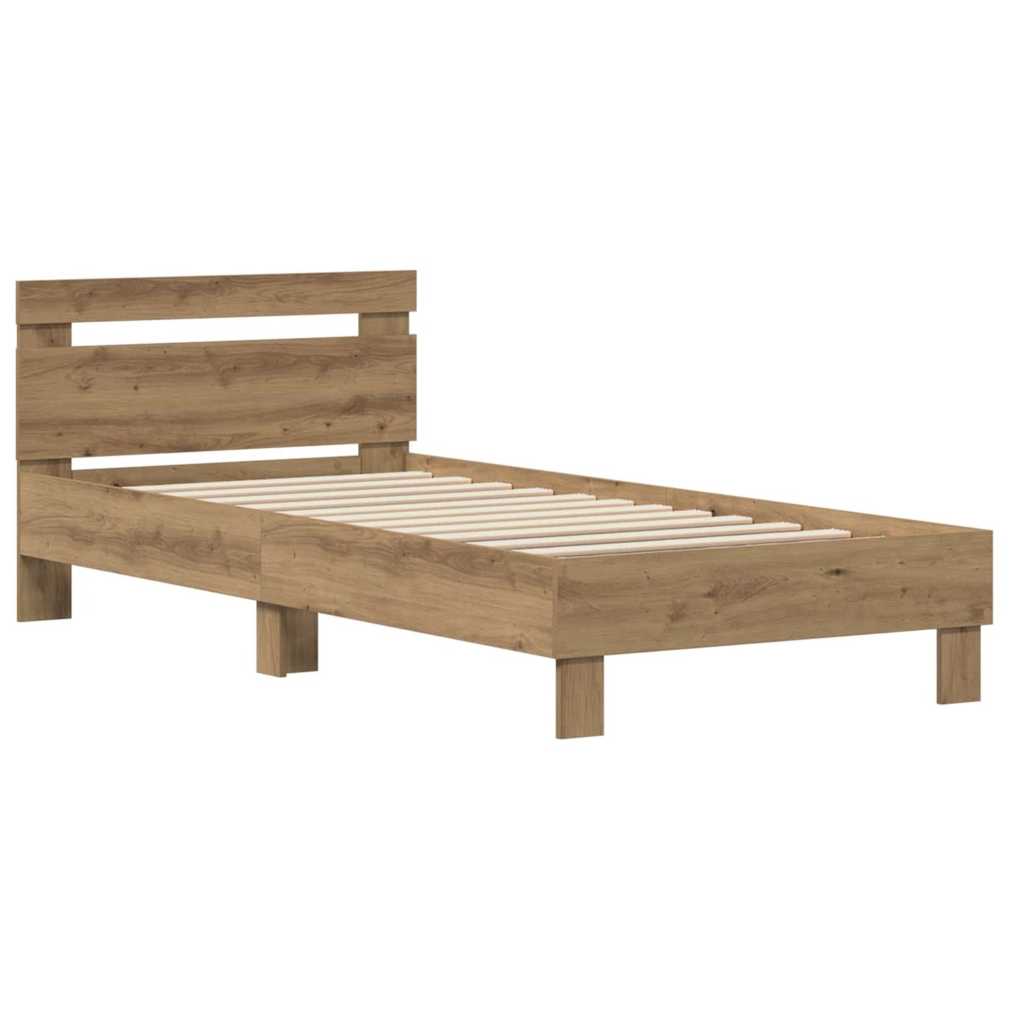 vidaXL Σκελετός Κρεβατιού Artisan Oak 75 x 190 cm Επεξεργασμένο ξύλο