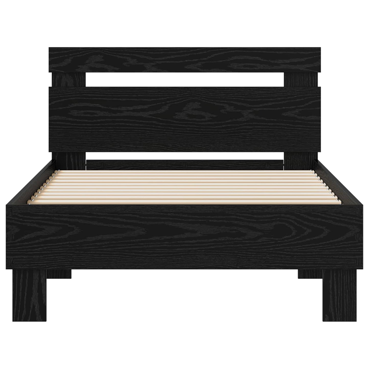 vidaXL Σκελετός Κρεβατιού Μαύρη Οξυά 75 x 190 cm Επεξεργασμένο ξύλο