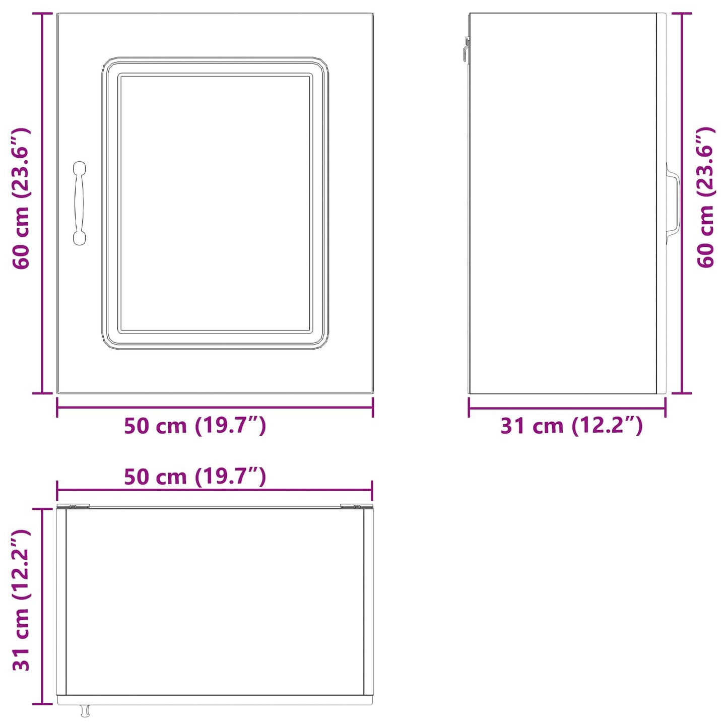vidaXL Πάνελ πλυντηρίου πιάτων Kalmar Μαύρη Οξυά 50 x 31 x 60 εκ