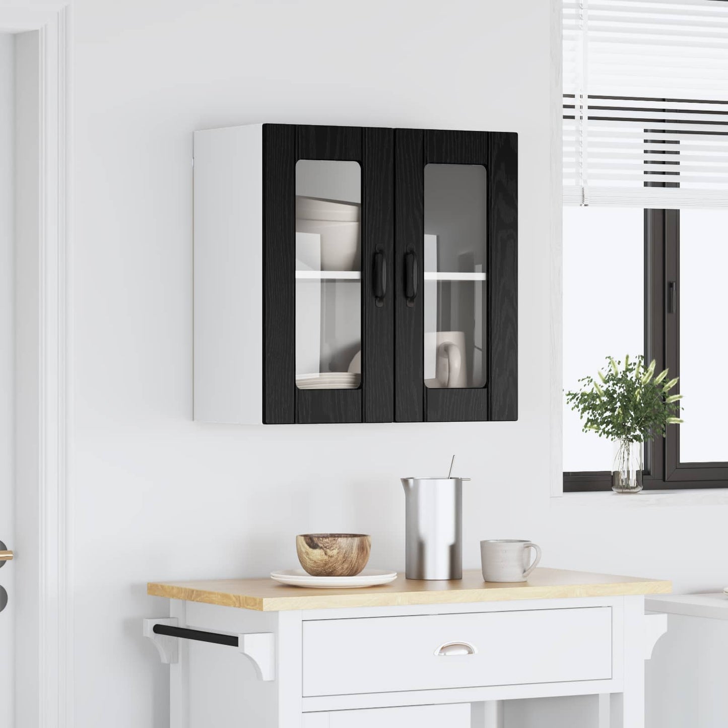 vidaXL Ντουλάπα Κουζίνας με αποθήκευση Μαύρη Οξυά 60 x 31 x 60 εκ.