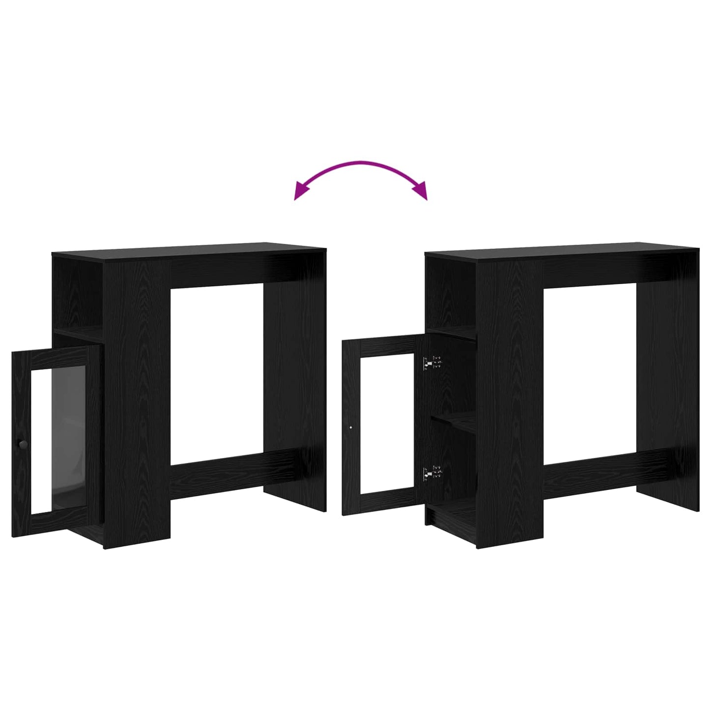 vidaXL Τραπέζι μπαρ Μαύρη Οξυά 101 x 40 x 103,5 εκ Επεξεργασμένο ξύλο