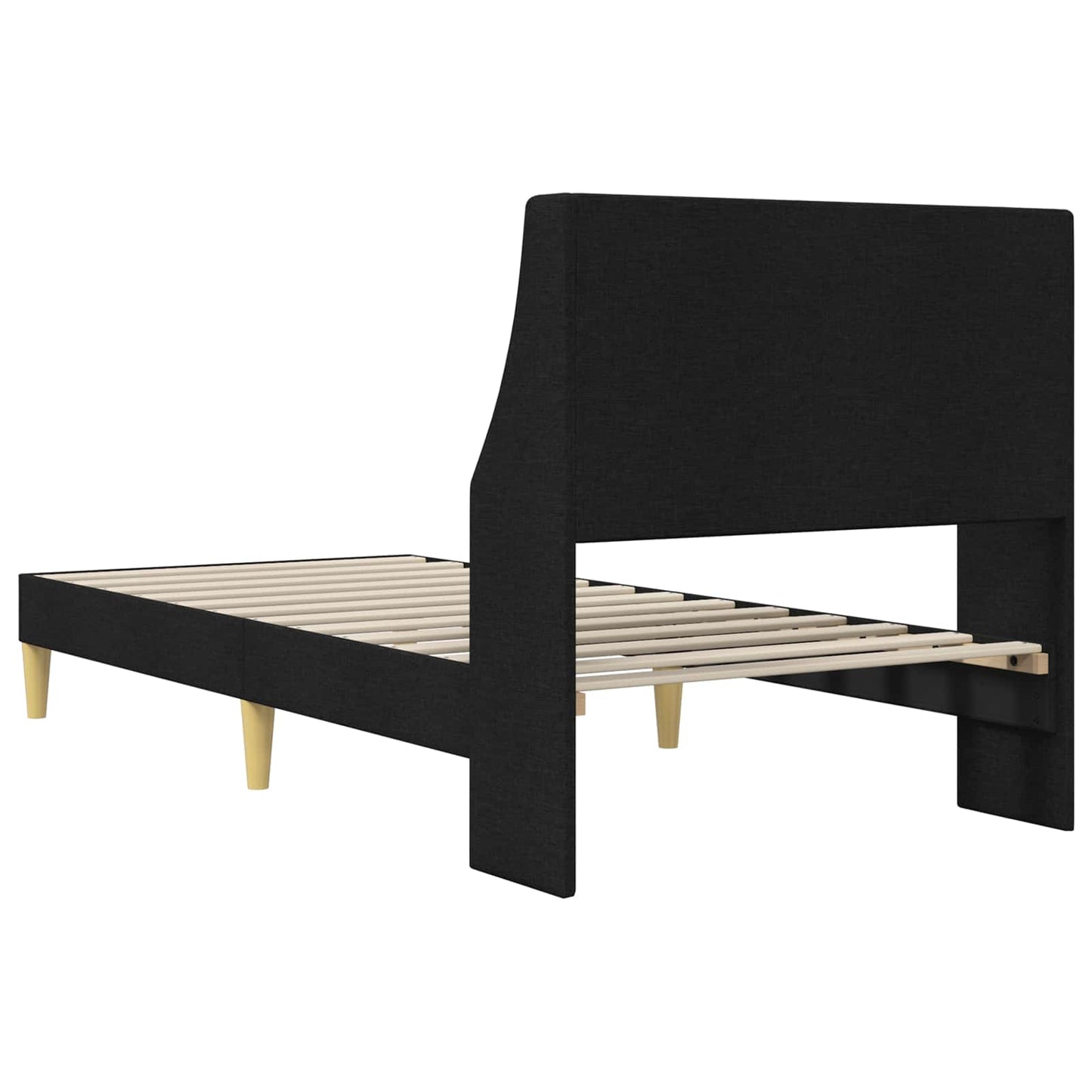 vidaXL Σκελετός Κρεβατιού με κεφαλάρι Μαύρο 90 x 200 cm ύφασμα
