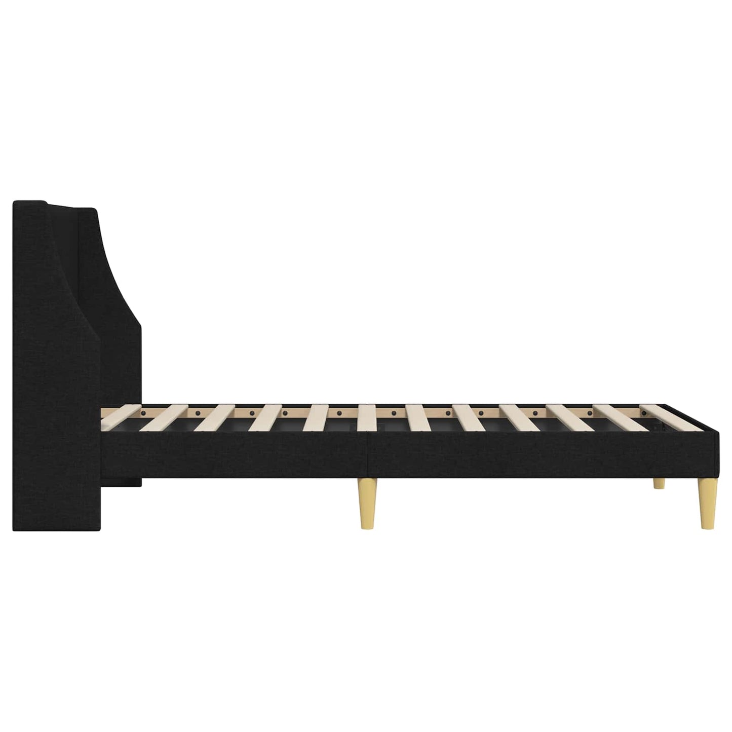 vidaXL Σκελετός Κρεβατιού με κεφαλάρι Μαύρο 90 x 200 cm ύφασμα
