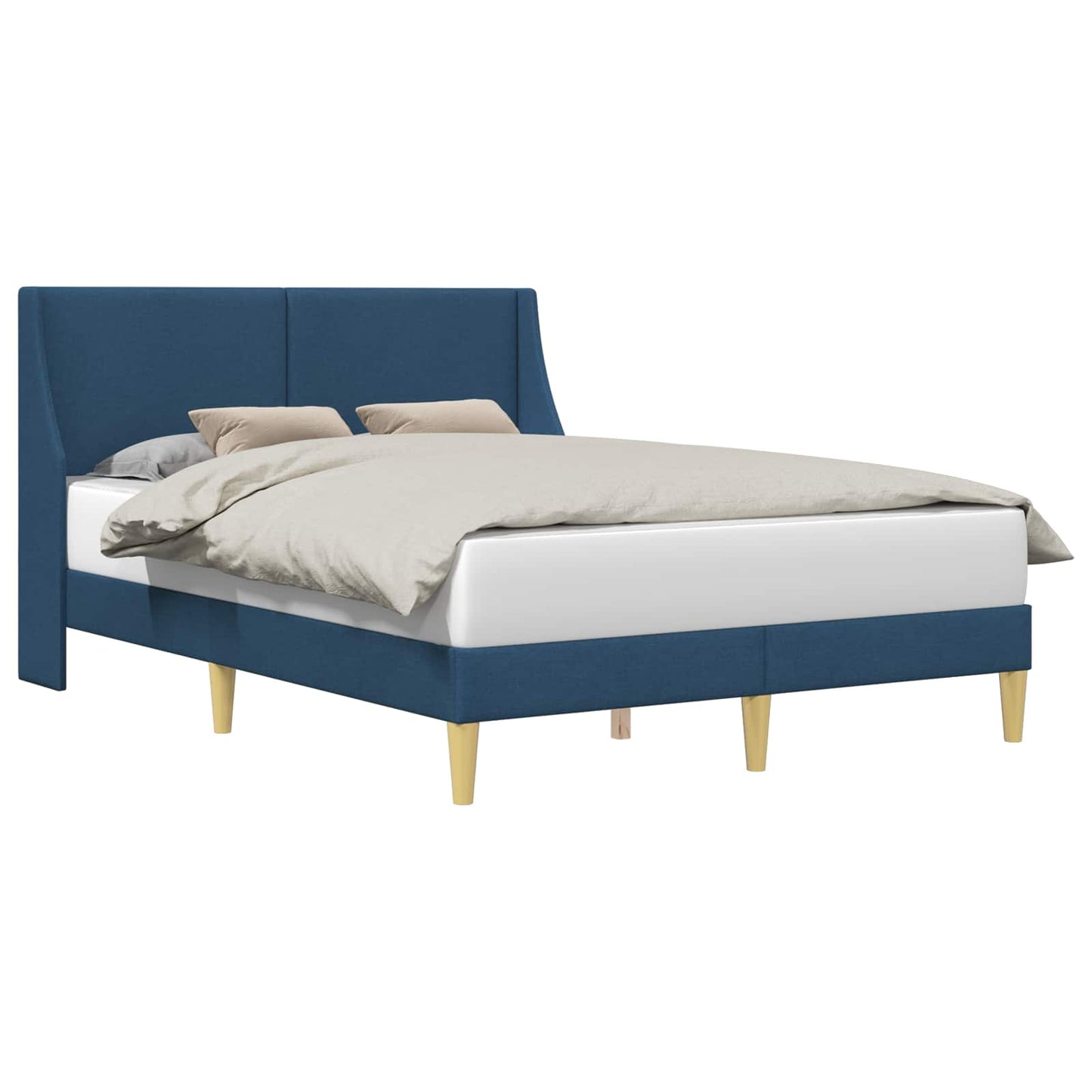 vidaXL Σκελετός Κρεβατιού Μονόχρωμο Μπλε 120 x 190 cm ύφασμα