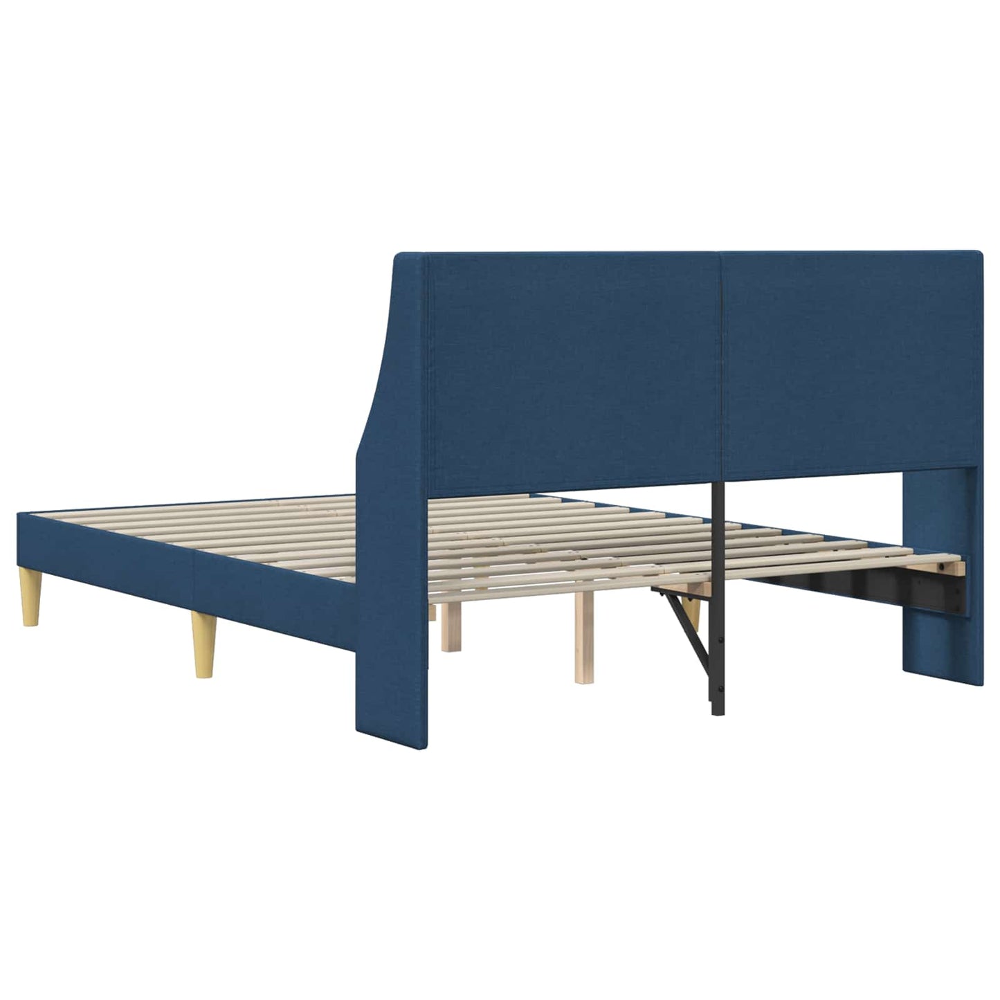 vidaXL Σκελετός Κρεβατιού Μονόχρωμο Μπλε 120 x 190 cm ύφασμα