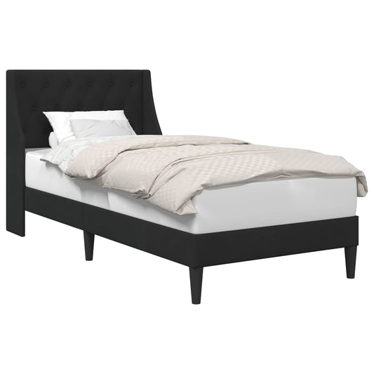 vidaXL Σκελετός Κρεβατιού με κεφαλάρι Μαύρο 90 x 190 cm Βελούδο