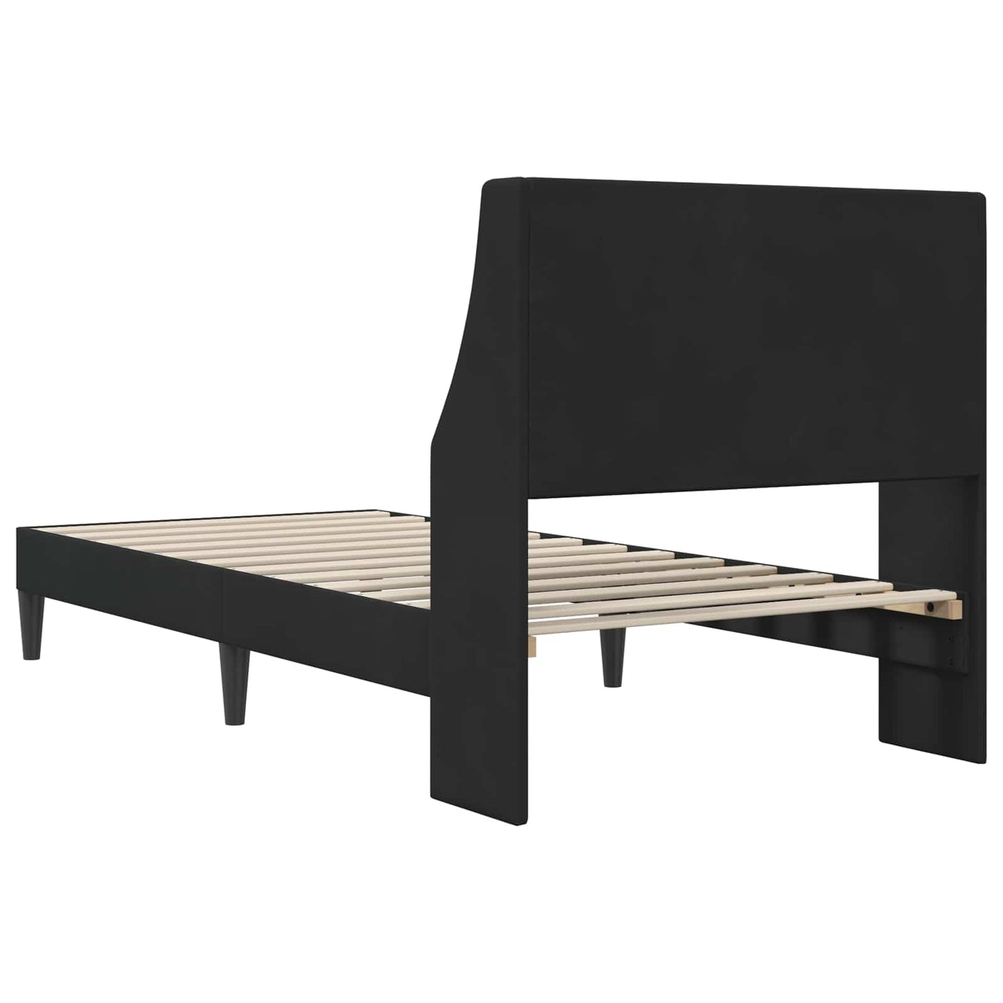 vidaXL Σκελετός Κρεβατιού με κεφαλάρι Μαύρο 90 x 200 cm Βελούδο