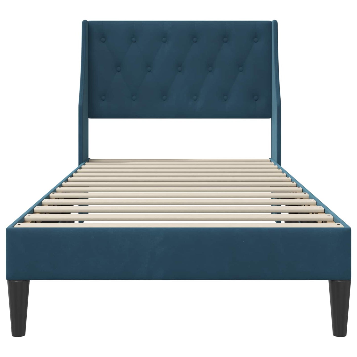 vidaXL Σκελετός Κρεβατιού με κεφαλάρι Μπλε 100 x 200 cm Βελούδο