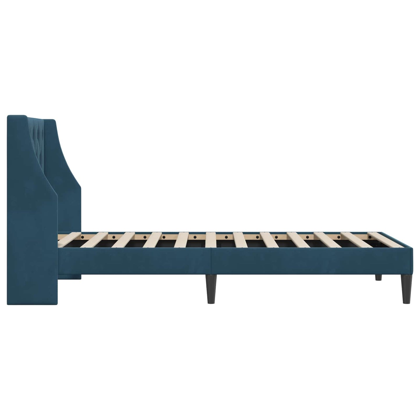 vidaXL Σκελετός Κρεβατιού με κεφαλάρι Μπλε 100 x 200 cm Βελούδο