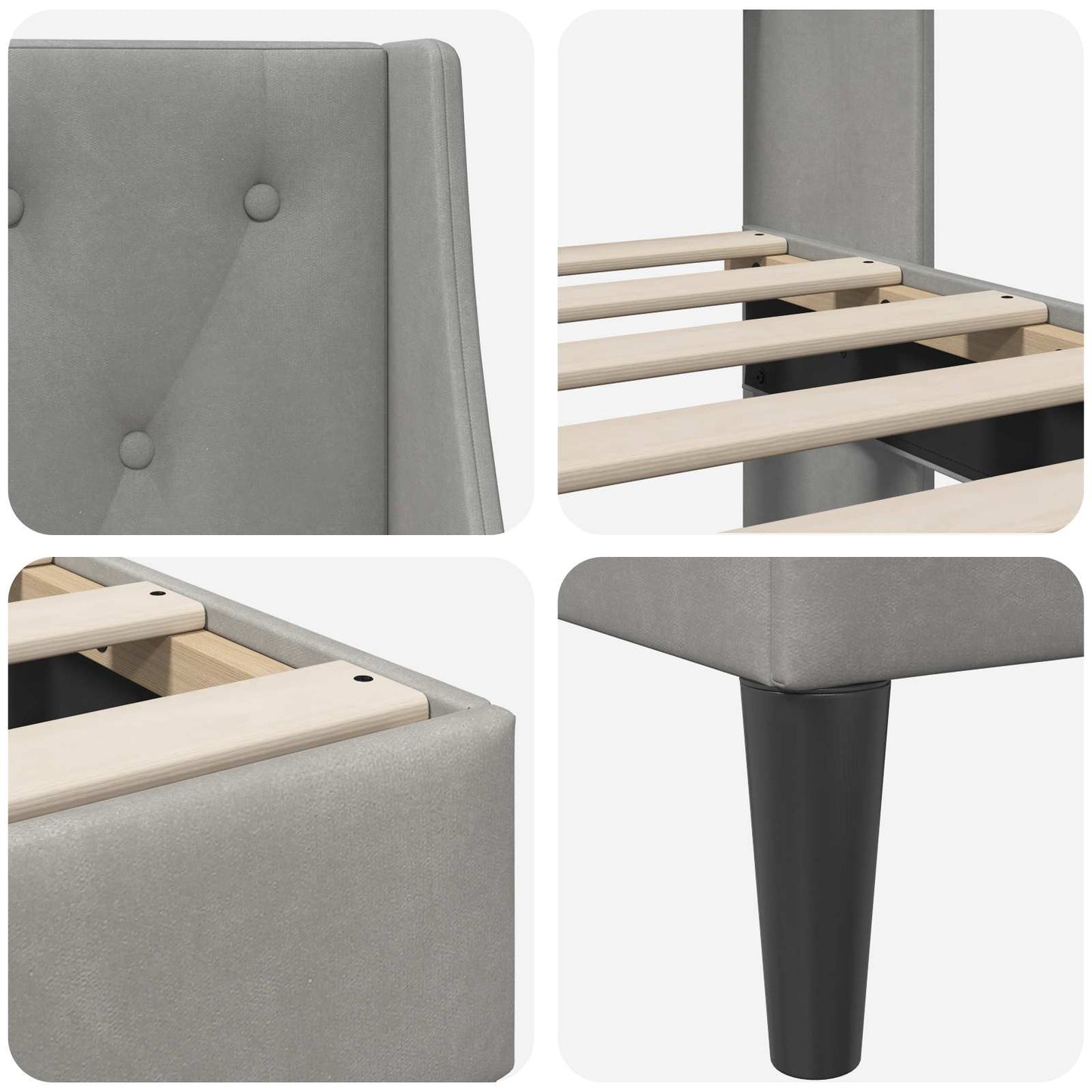vidaXL Σκελετός Κρεβατιού Ανοιχτό γκρι 120 x 190 cm Βελούδο