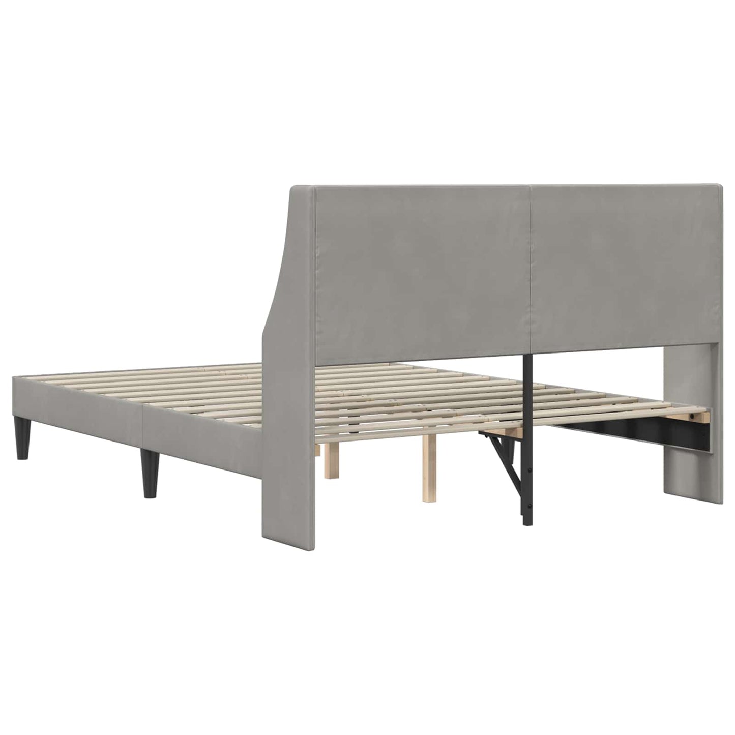vidaXL Σκελετός Κρεβατιού Ανοιχτό γκρι 120 x 190 cm Βελούδο