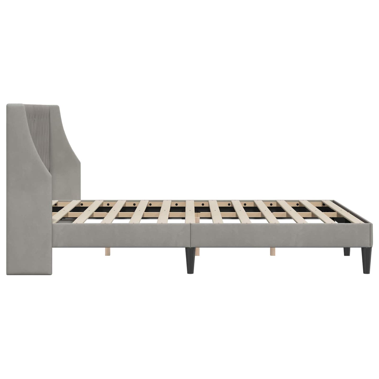 vidaXL Σκελετός Κρεβατιού Ανοιχτό γκρι 120 x 190 cm Βελούδο