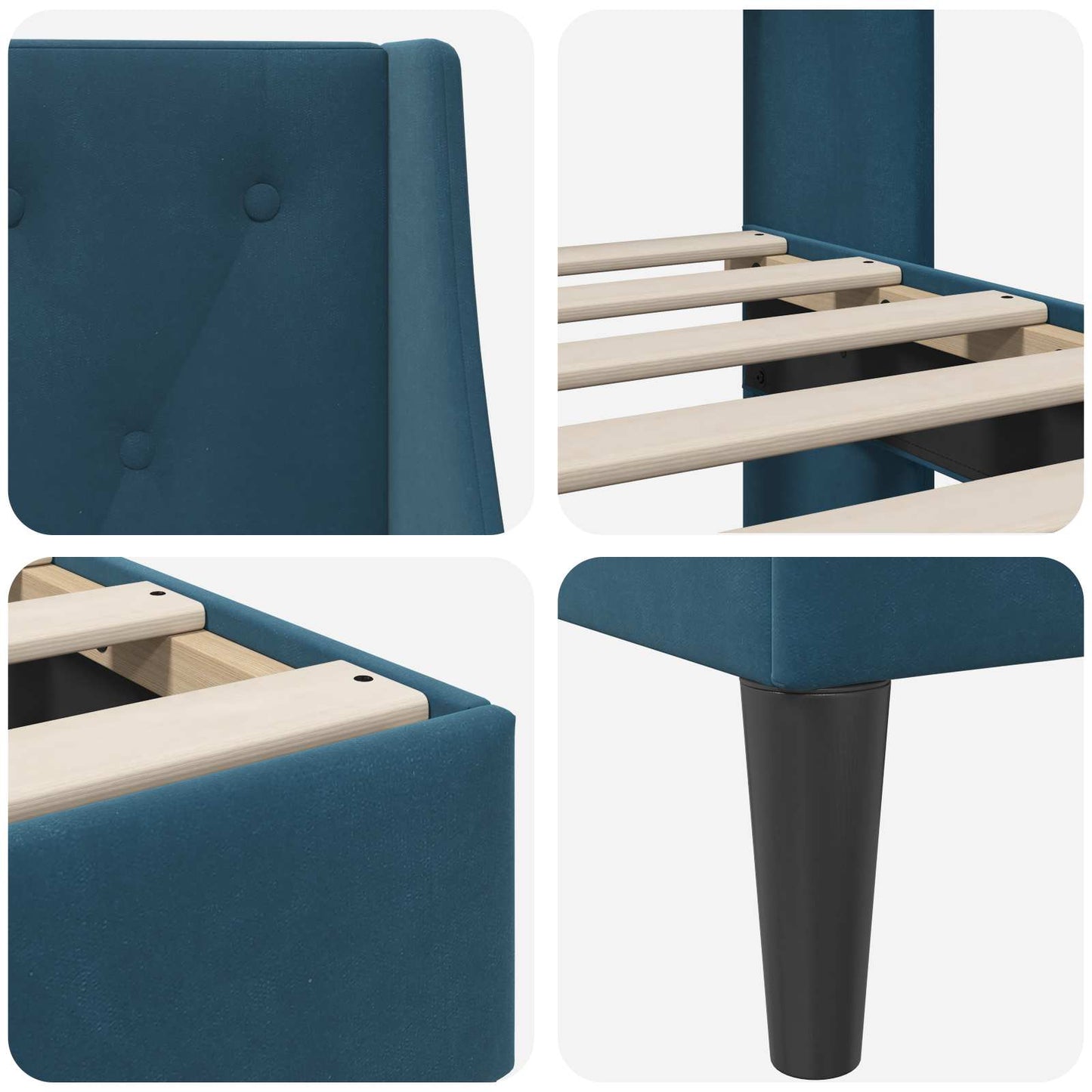 vidaXL Σκελετός Κρεβατιού με κεφαλάρι Μπλε 120 x 200 cm Βελούδο
