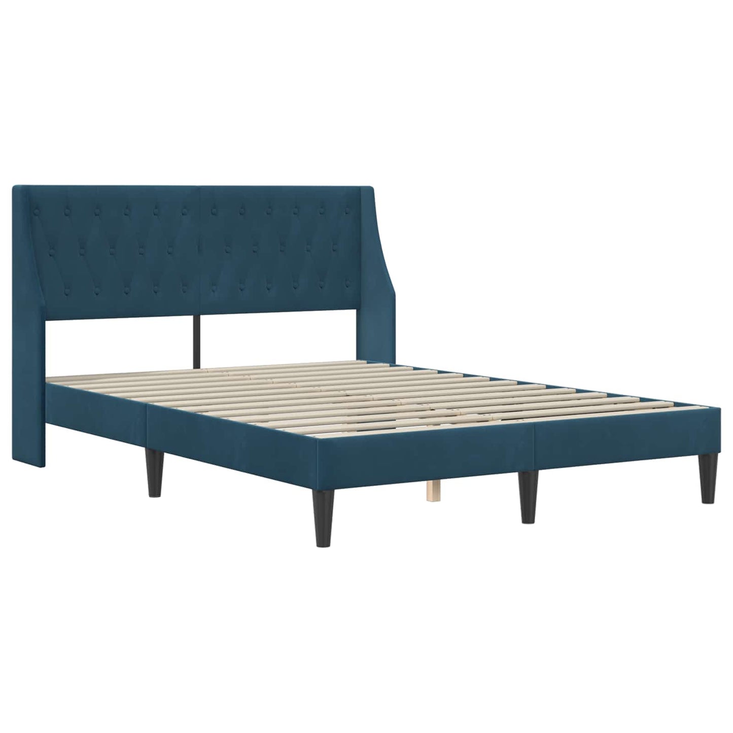 vidaXL Σκελετός Κρεβατιού με κεφαλάρι Μπλε 120 x 200 cm Βελούδο