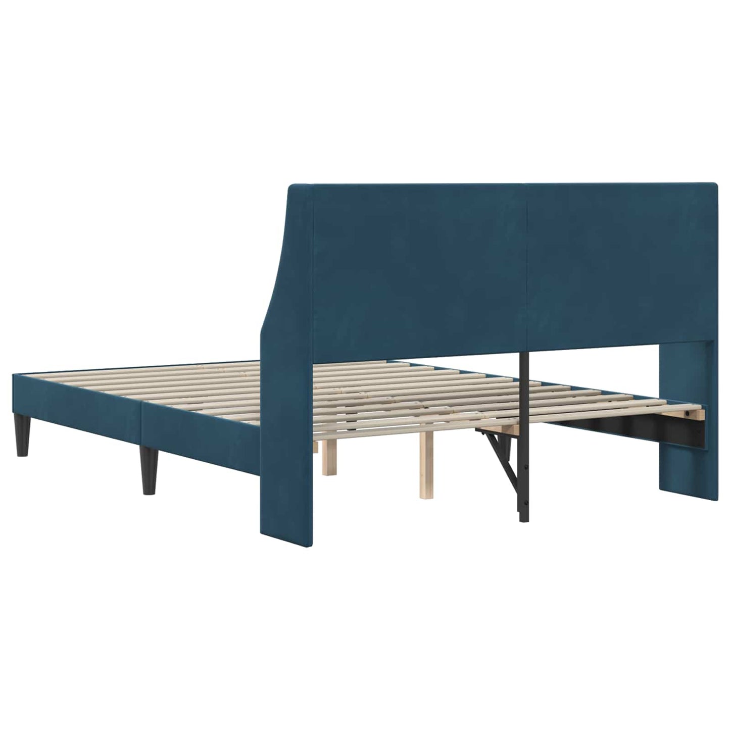 vidaXL Σκελετός Κρεβατιού με κεφαλάρι Μπλε 120 x 200 cm Βελούδο