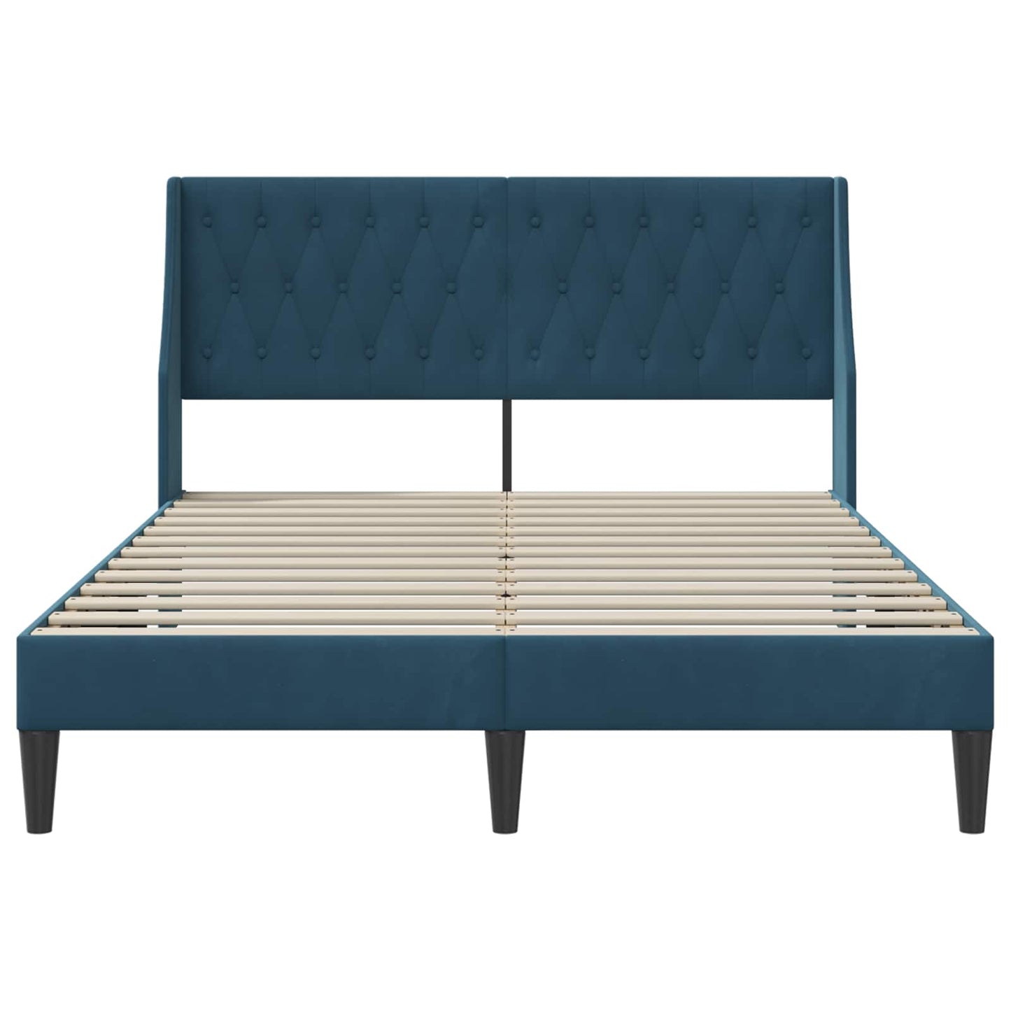 vidaXL Σκελετός Κρεβατιού με κεφαλάρι Μπλε 120 x 200 cm Βελούδο