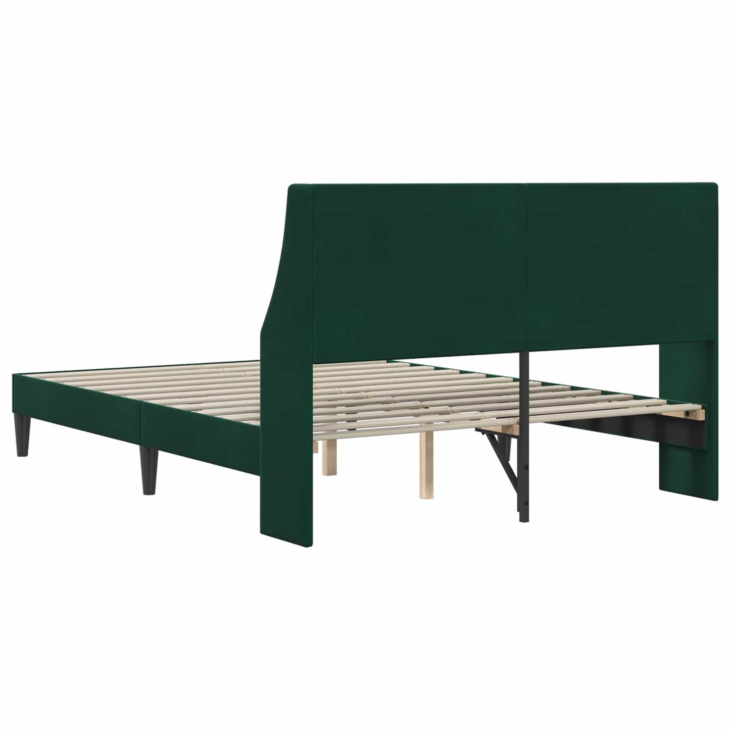 vidaXL Σκελετός Κρεβατιού Σκούρο Πράσινο 140 x 190 cm Βελούδο