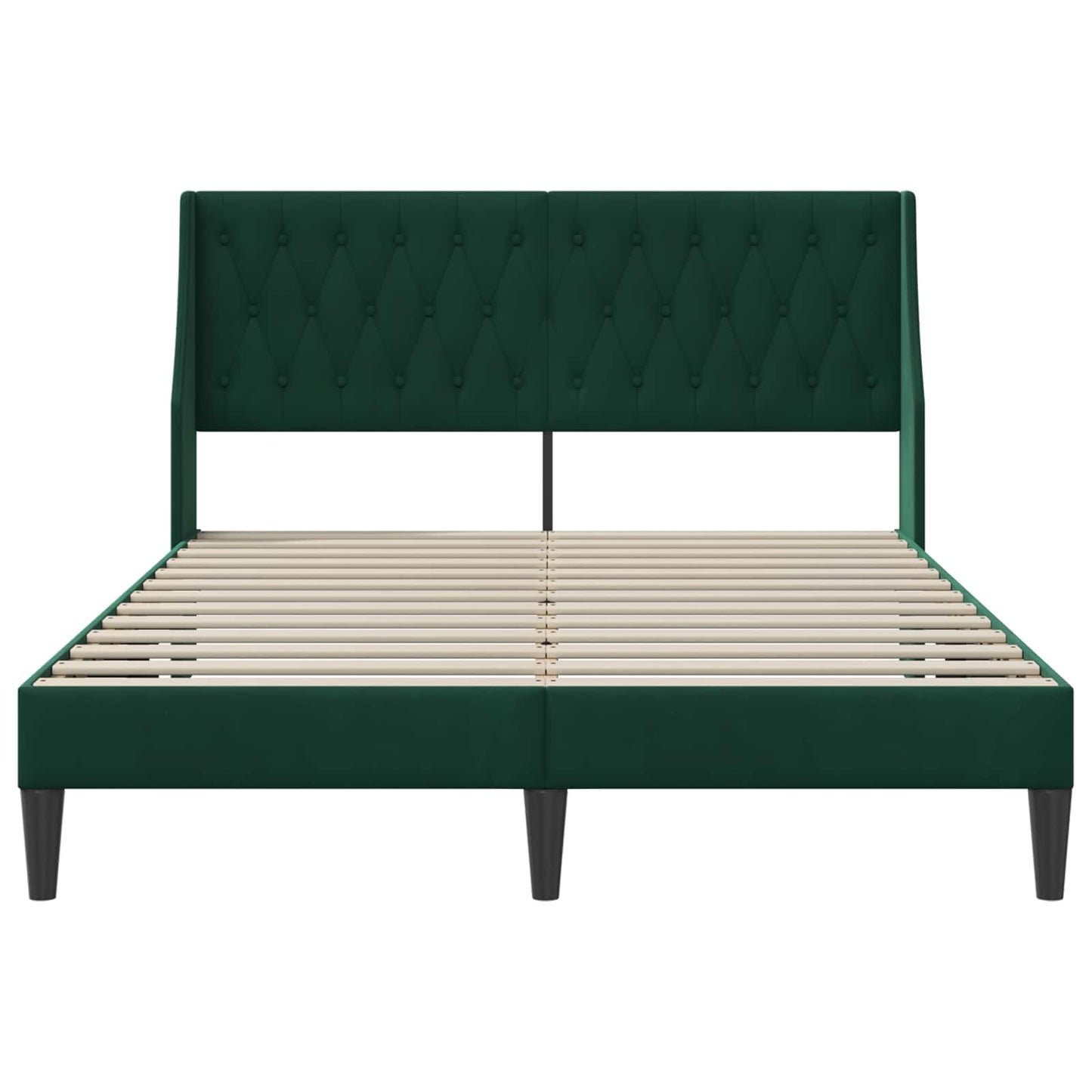 vidaXL Σκελετός Κρεβατιού Σκούρο Πράσινο 140 x 190 cm Βελούδο