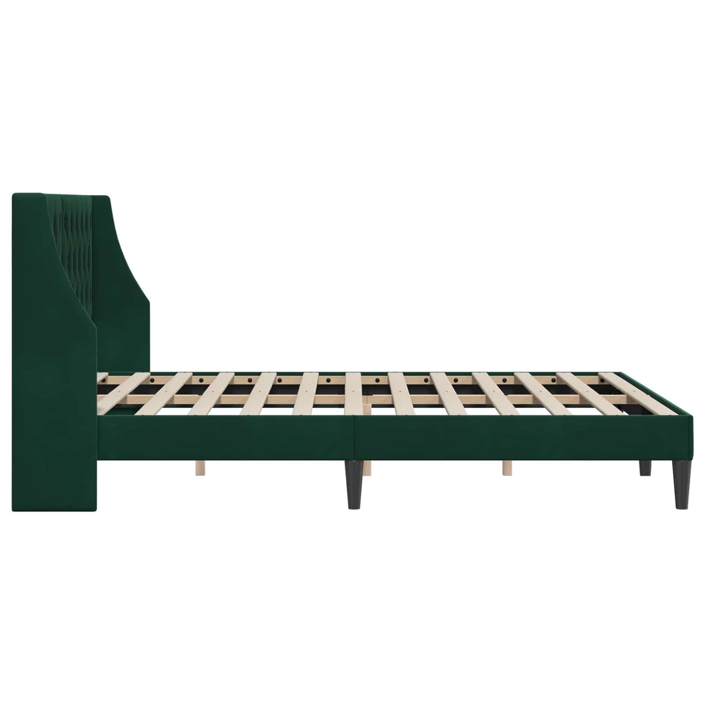 vidaXL Σκελετός Κρεβατιού Σκούρο Πράσινο 140 x 190 cm Βελούδο