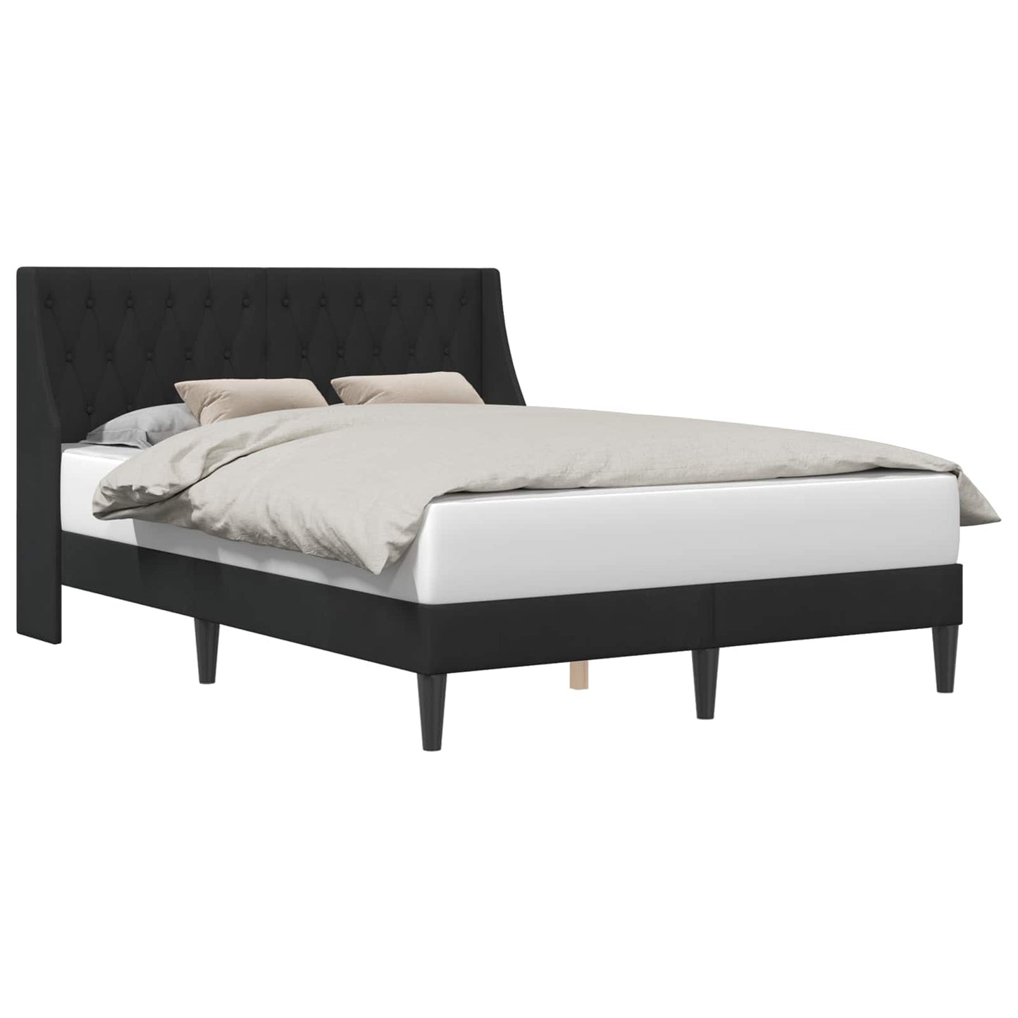 vidaXL Σκελετός Κρεβατιού με κεφαλάρι Μαύρο 140 x 190 cm Βελούδο