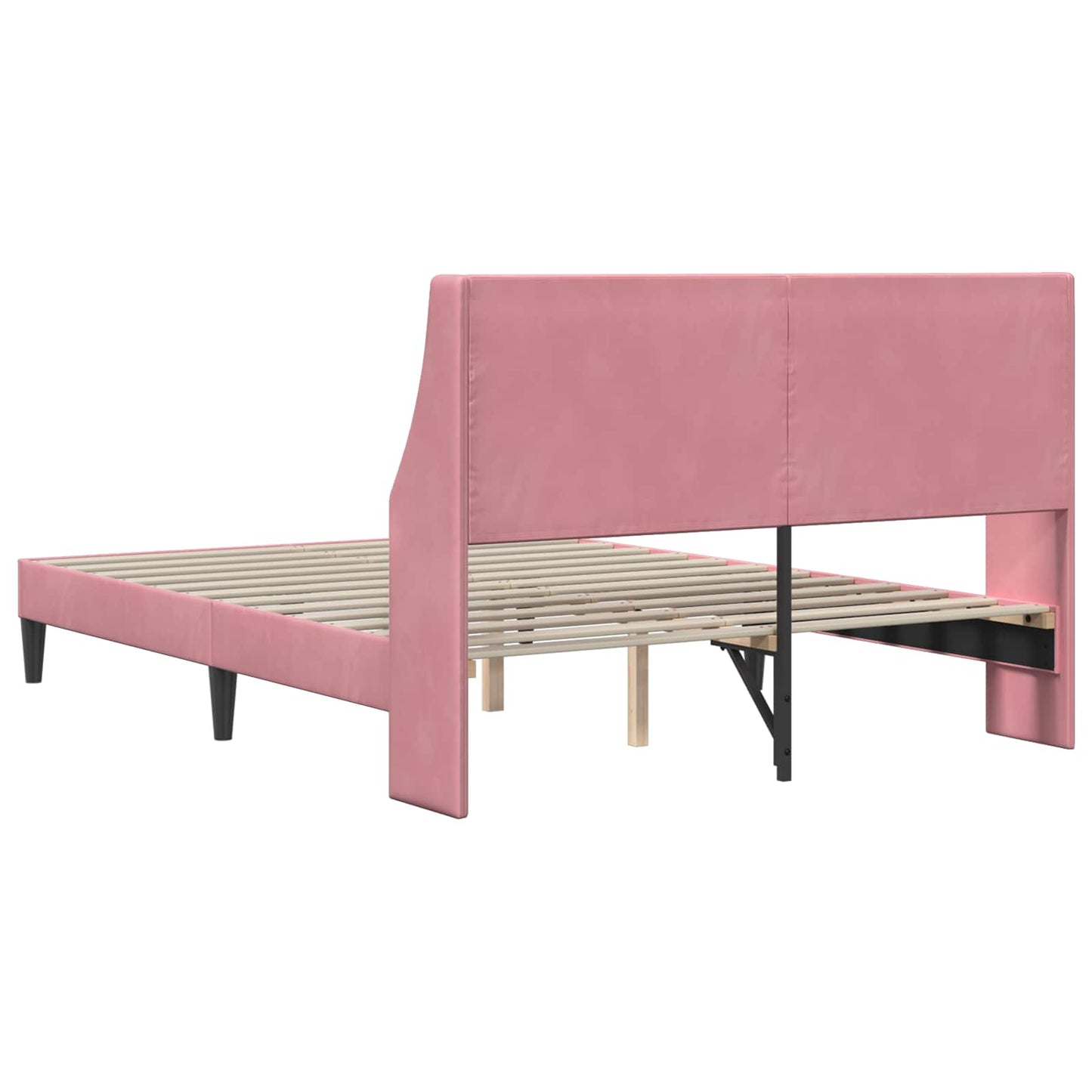 vidaXL Σκελετός Κρεβατιού με κεφαλάρι Ροζ 140 x 200 cm Βελούδο