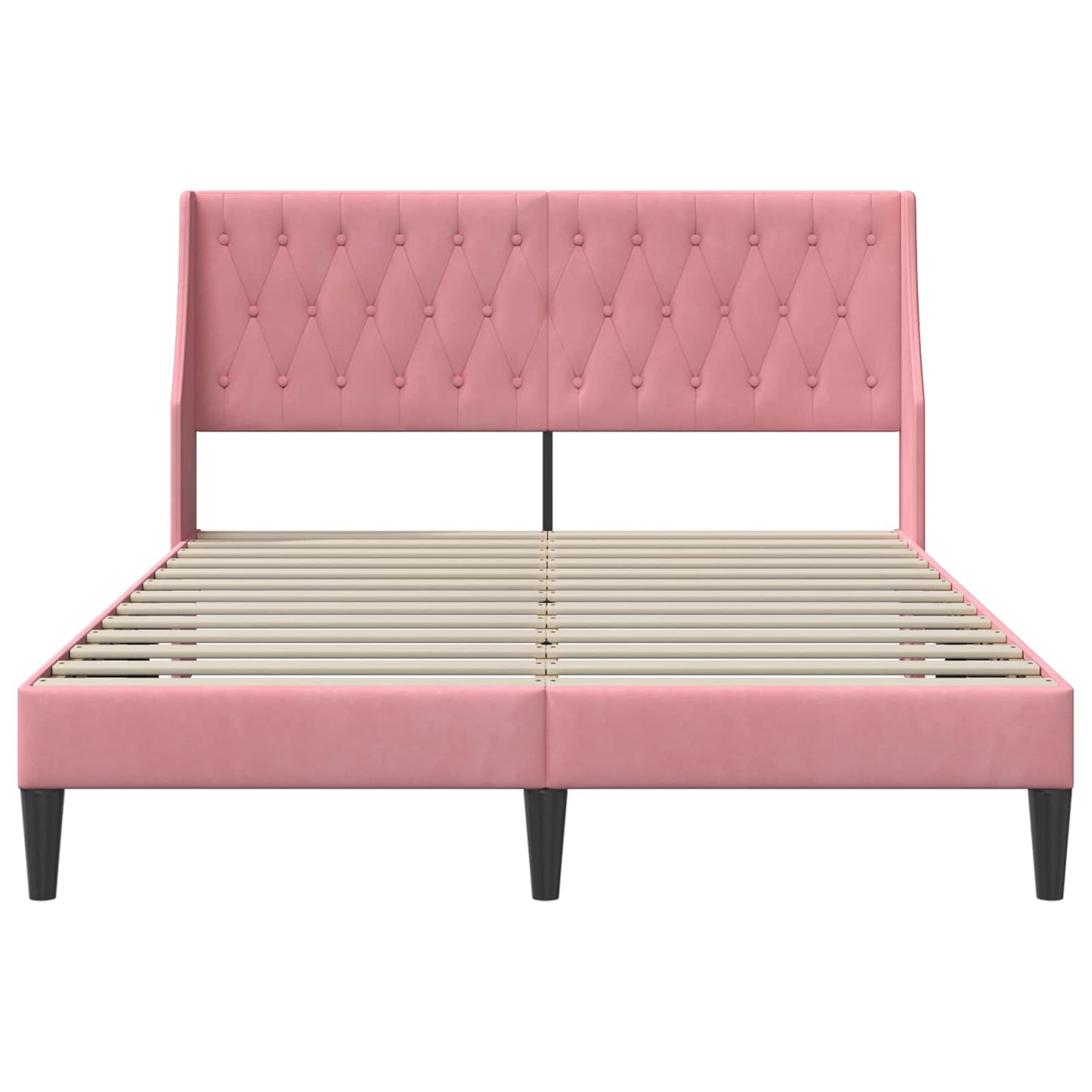 vidaXL Σκελετός Κρεβατιού με κεφαλάρι Ροζ 140 x 200 cm Βελούδο