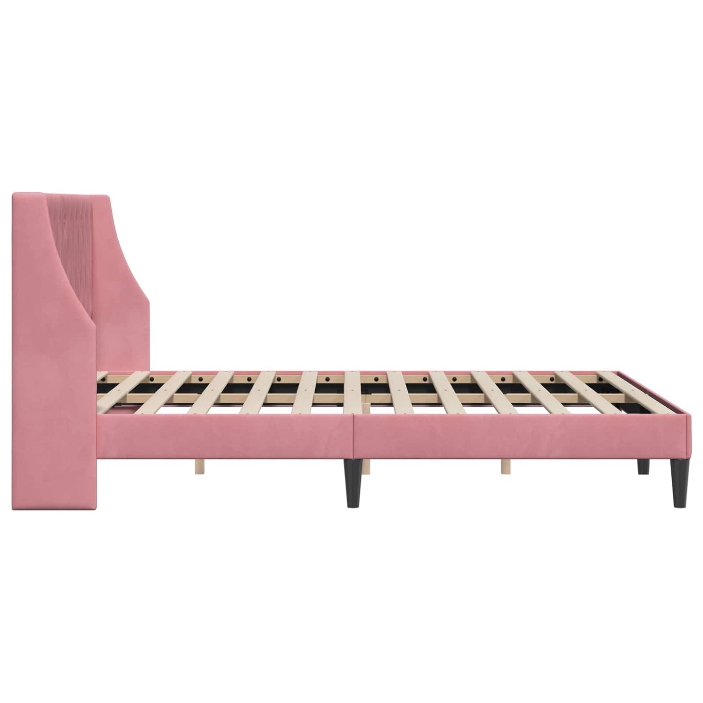 vidaXL Σκελετός Κρεβατιού με κεφαλάρι Ροζ 140 x 200 cm Βελούδο
