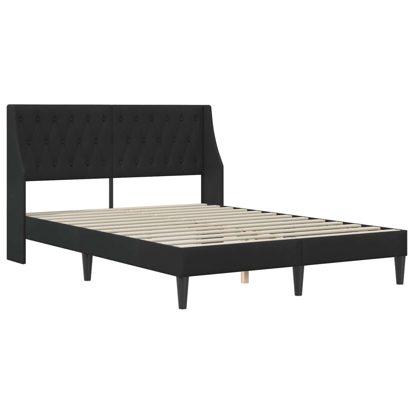 vidaXL Σκελετός Κρεβατιού με κεφαλάρι Μαύρο 140 x 200 cm Βελούδο