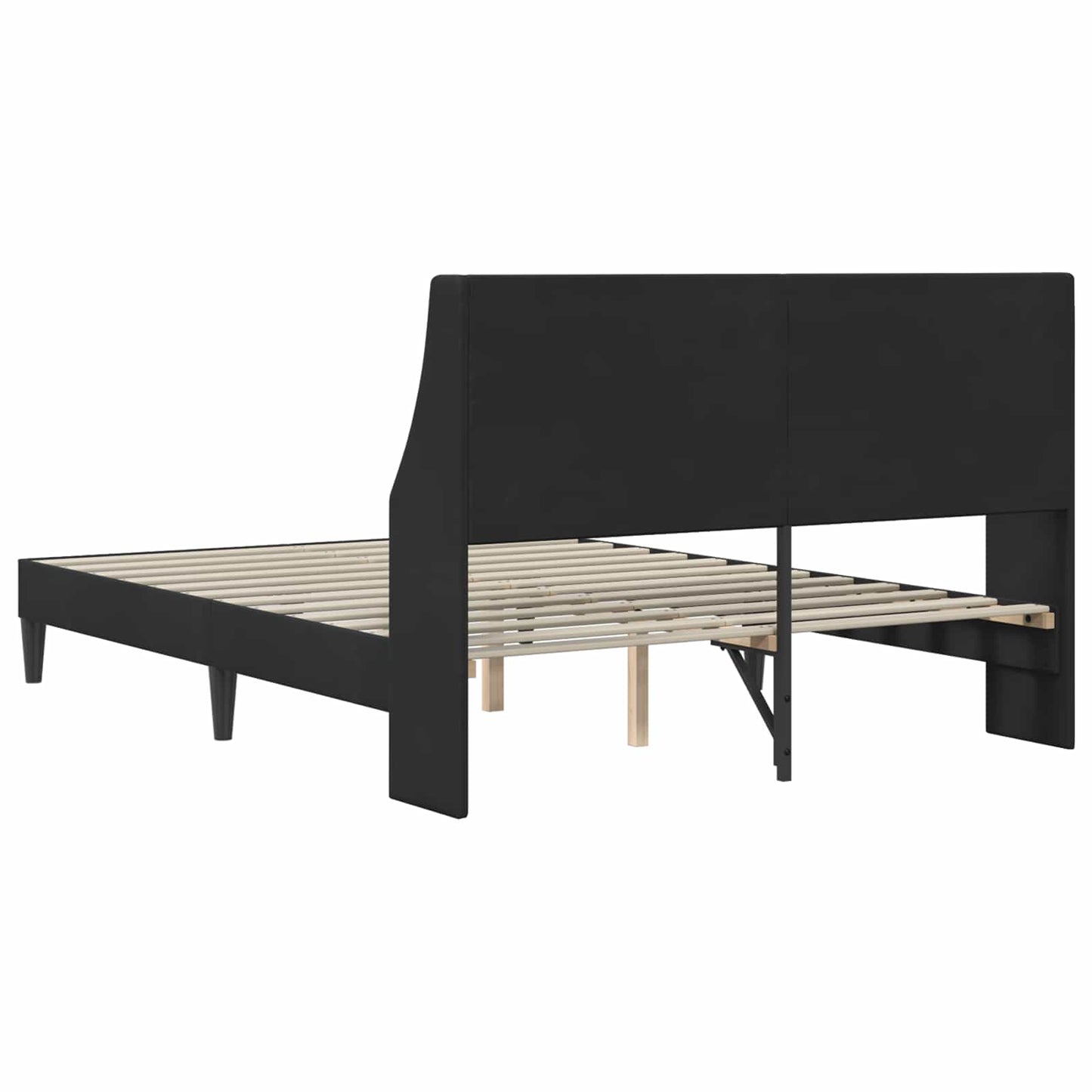 vidaXL Σκελετός Κρεβατιού με κεφαλάρι Μαύρο 140 x 200 cm Βελούδο
