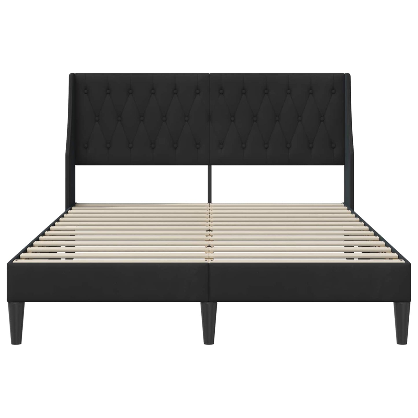 vidaXL Σκελετός Κρεβατιού με κεφαλάρι Μαύρο 140 x 200 cm Βελούδο